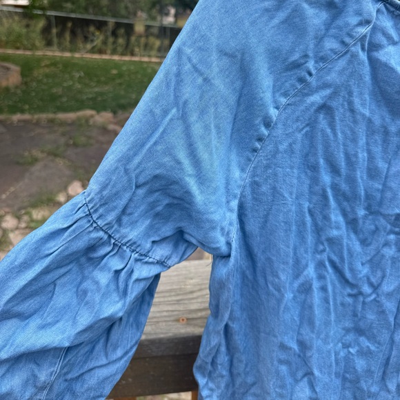 Denim Victorian style lace up top - Picture 5 of 6